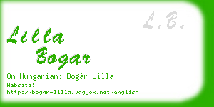 lilla bogar business card